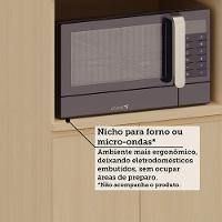 Cozinha Compacta 100% Mdf 5 Pçs Aura Luciane Móveis Carvalho Uv/cinza Cristal Pet - 9