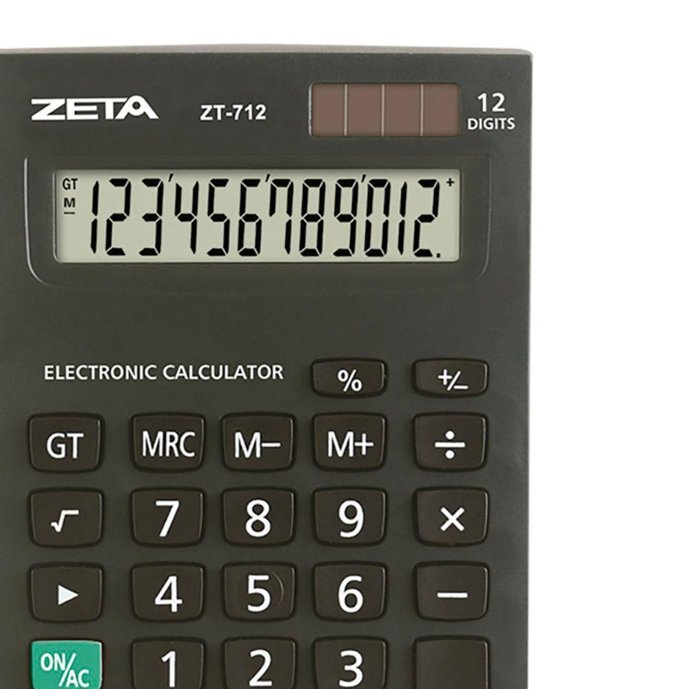 Calculadora De Mesa Zeta Zt712 12 Digitos Preto - 2