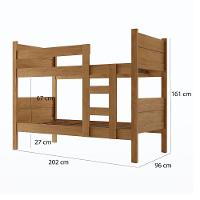 Beliche 100% Mdf Fortaleza - Duas Camas Solteiro Compacta E Moderna Amêndoa Com 2 Colchões - 3
