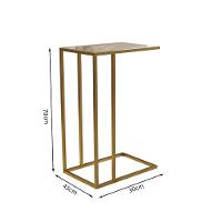 Mesa De Apoio Industrial Elena Industrial Dourado Com Tampo De Vidro - 4