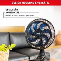 Ventilador De Mesa Arno X-Treme 7 40Cm 7 Pás 150W VE70 Preto Com Azul 220v - 4