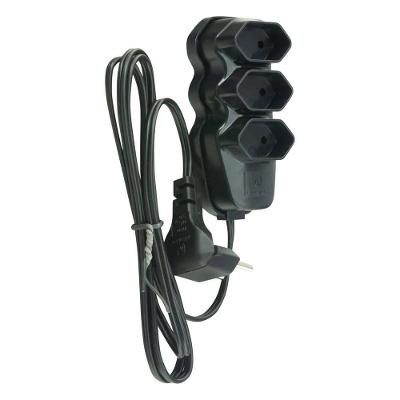 Extensao Com Plugue 2p 90º 3x0,75 1,5m Preta
