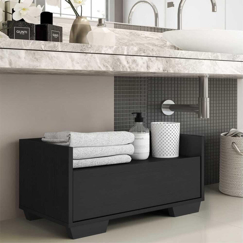 Gabinete Armário Banheiro 60 Cm com Pés Multimóveis Preto - 7