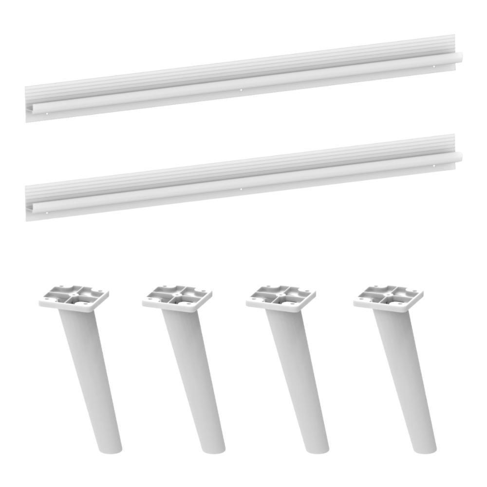 Kit 2 Puxadores Com 4 Pés Palito Retrô Para Paneleiro 62cm Veneza Multimóveis Mp2310 Branco Branco - 1