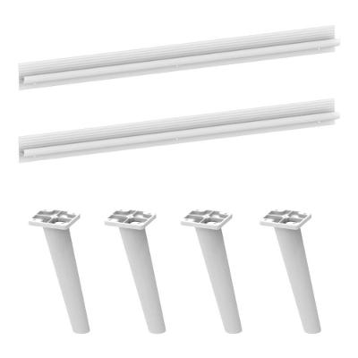 Kit 2 Puxadores Com 4 Pés Palito Retrô Para Paneleiro 62cm Veneza Multimóveis Mp2310 Branco Branco