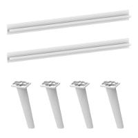 Kit 2 Puxadores Com 4 Pés Palito Retrô Para Paneleiro 62cm Veneza Multimóveis Mp2310 Branco Branco - 1