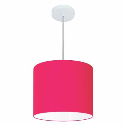 Lustre Pendente Cilíndrico Free Lux Para Mesa De Jantar, Sala, Quarto, Churrasqueira E Balcão. Pink Tam: 30x25cm