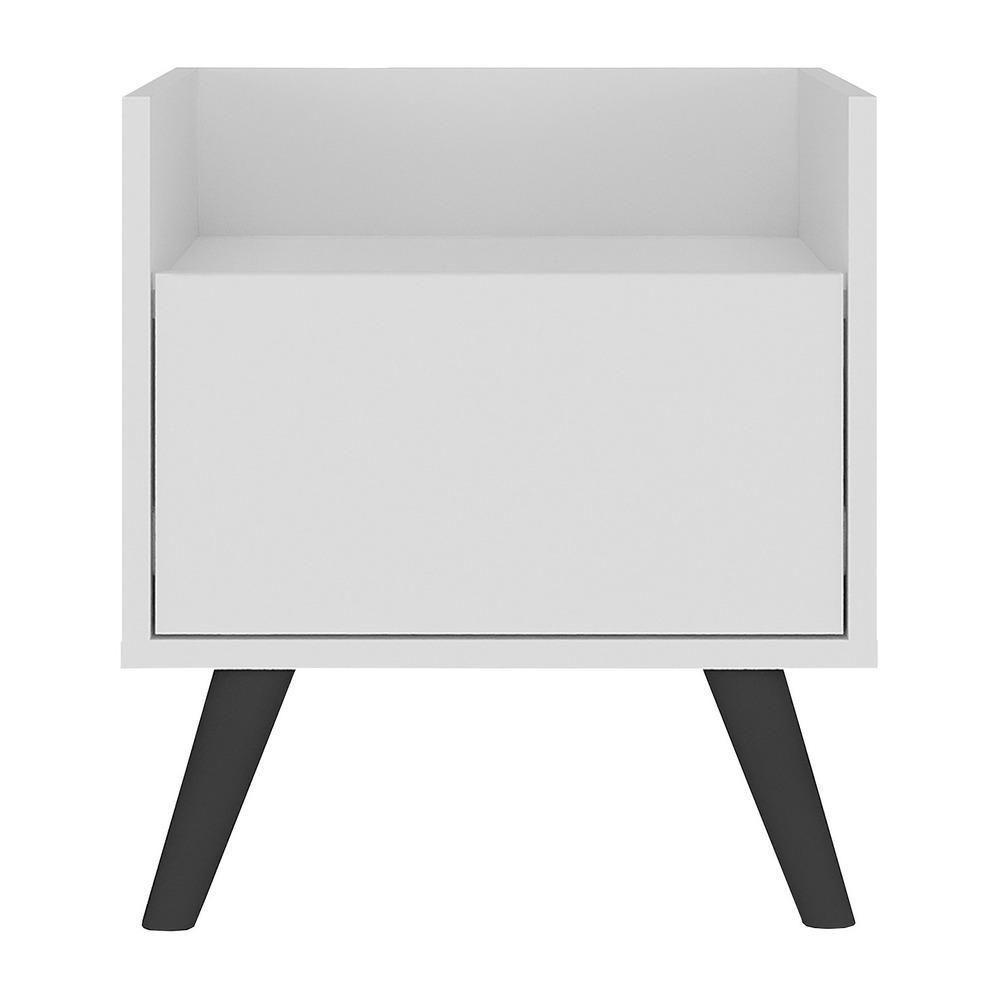 Gabinete Armário Banheiro 40 Cm Com Pés Retrô Multimóveis Mp5037 Branco/Preto - 2