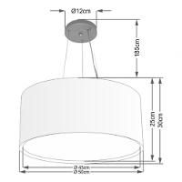 Lustre Pendente Cilíndrico Duplo Md-4300 Cúpula Em Tecido 50x30cm Palha - Bivolt - 4