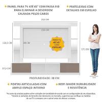 Estante Tv 65" Prateleiras C/ Espelho Oslo Multimóveis V3393 Branca/lacca Fumê Branco/lacca Fumê - 5