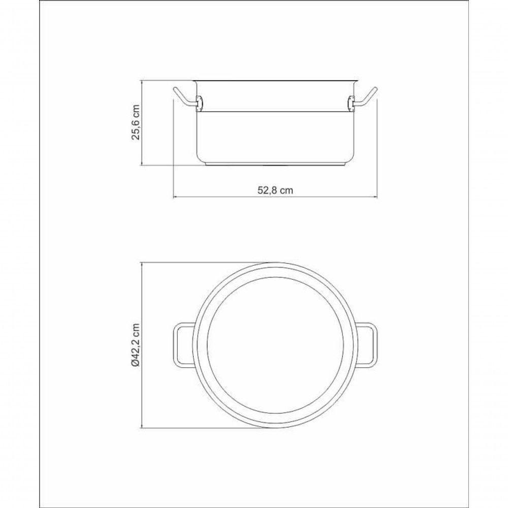 Caldeirão Tramontina Professional Aço Inox Sem Tampa 40cm - 3