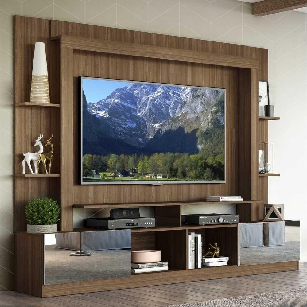 Estante Tv 65" Portas C/ Espelho Oslo Multimóveis V3390 Madeirada/Branca Madeirado/Branco - 7