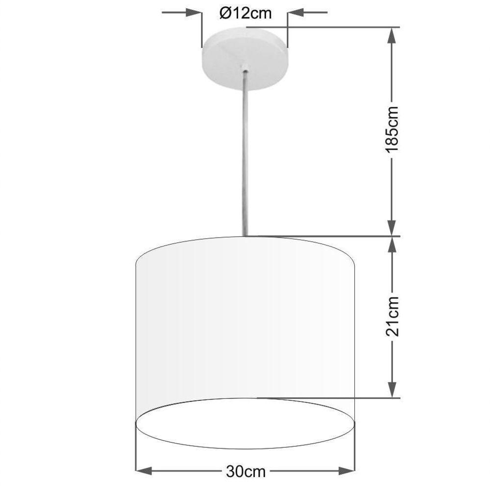 Lustre Pendente Cilíndrico Free Lux Para Mesa De Jantar, Sala, Quarto, Churrasqueira E Balcão. Verde-limão Tam: 30x21cm - 1