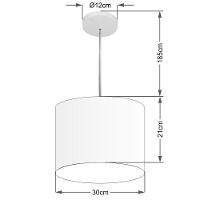 Lustre Pendente Cilíndrico Free Lux Para Mesa De Jantar, Sala, Quarto, Churrasqueira E Balcão. Verde-limão Tam: 30x21cm - 1