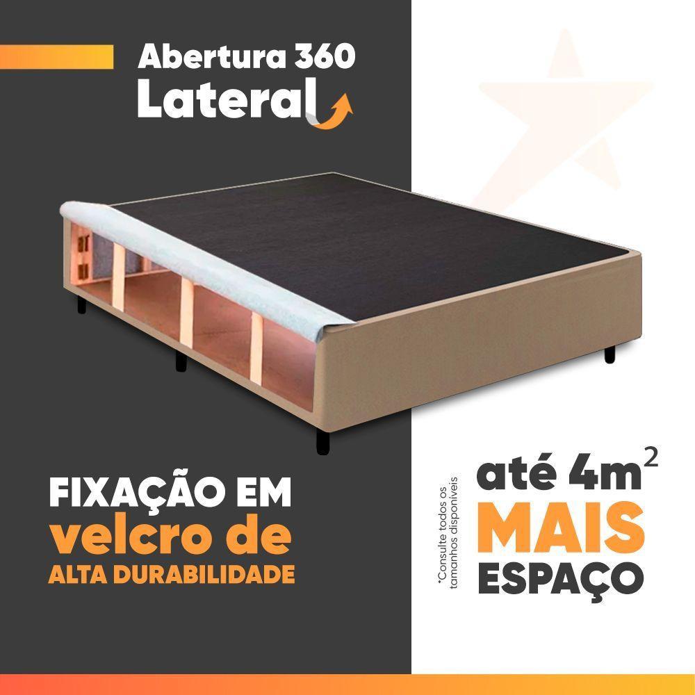 Cama Box Desmontável Com Baú Lateral Casal Para Colchão De 1,38m Sider Bege - 3