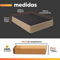 Cama Box Desmontável Com Baú Lateral Casal Para Colchão De 1,38m Sider Bege - 2