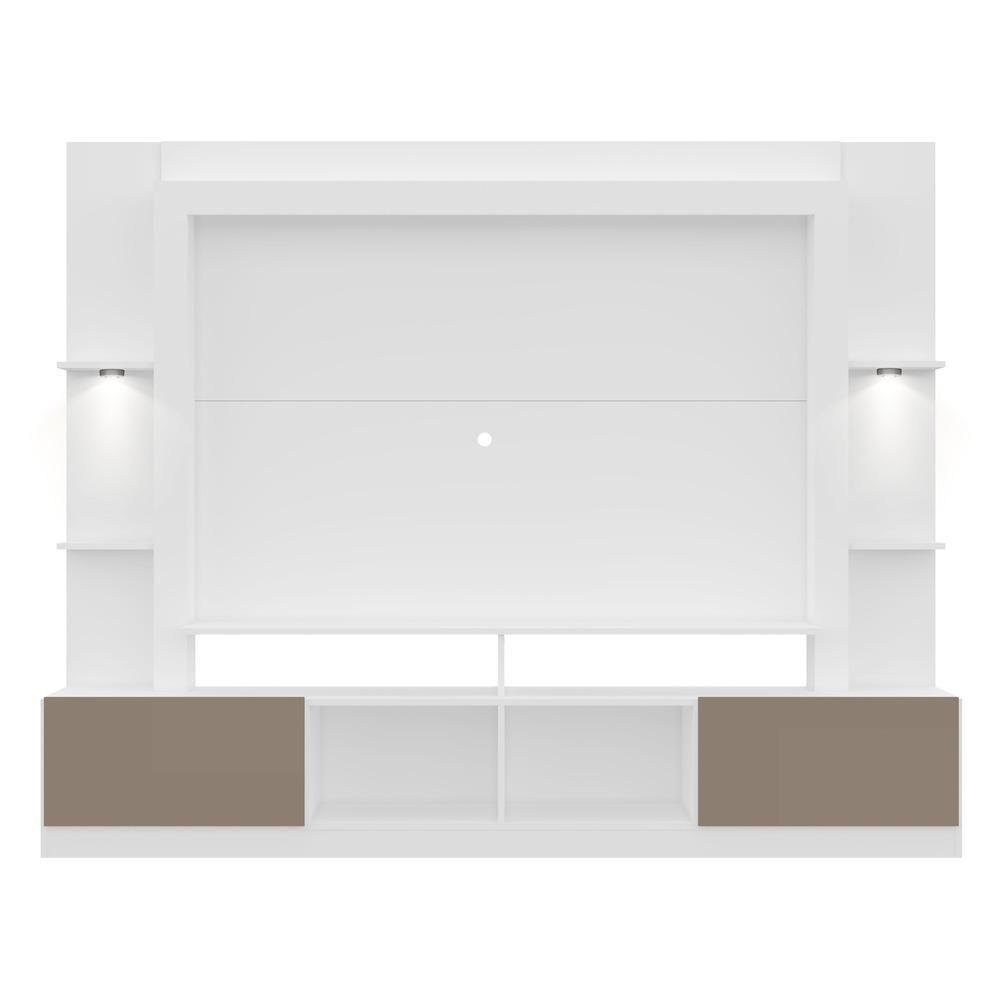 Estante Tv 65" Com Leds Berlim Multimóveis V3392 Branca/Lacca Fumê Branco/Lacca Fumê - 3
