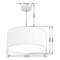 Lustre Pendente Cilíndrico Duplo Vivare Md-4295 Cúpula Em Tecido 50x30cm - Bivolt Café 127/220v - 4