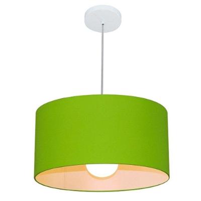 Lustre Pendente Cilíndrico Free Lux Para Mesa De Jantar, Sala, Quarto, Churrasqueira E Balcão. Verde-limão Tam: 50x21cm
