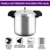 Panela De Pressão De Alta Capacidade Rochedo Pro 20l Alumínio Polido - 3