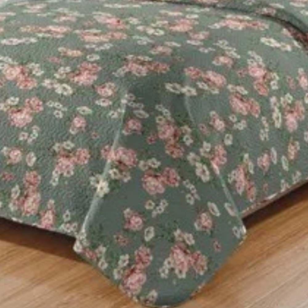 Kit Cobre Leito Colcha Daily Casal 3 Peças Dupla Face Estampado - Floral 51 - 100% Poliéster - 3