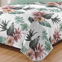 Kit Cobre Leito Colcha Daily Casal 3 Peças Dupla Face Estampado - Floral 31 - 100% Poliéster - 3