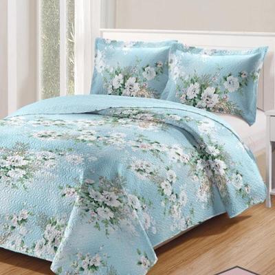 Kit Cobre Leito Colcha Daily Casal 3 Peças Dupla Face Estampado Floral - Floral 25 - 100% Poliéster