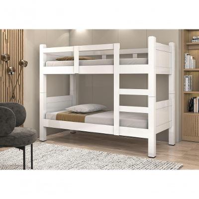 Beliche Vitamov Branco Versátil Vira 2 Camas Estrado 100% Madeira Pés 7,5x7,5 Cm