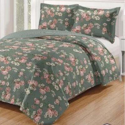 Kit Cobre Leito Colcha Daily King 3 Peças Dupla Face Estampado - Floral 51 - 100% Poliéster