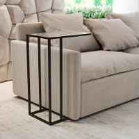 Mesa De Apoio Industrial Elena Industrial Preto Com Tampo De Vidro - 1