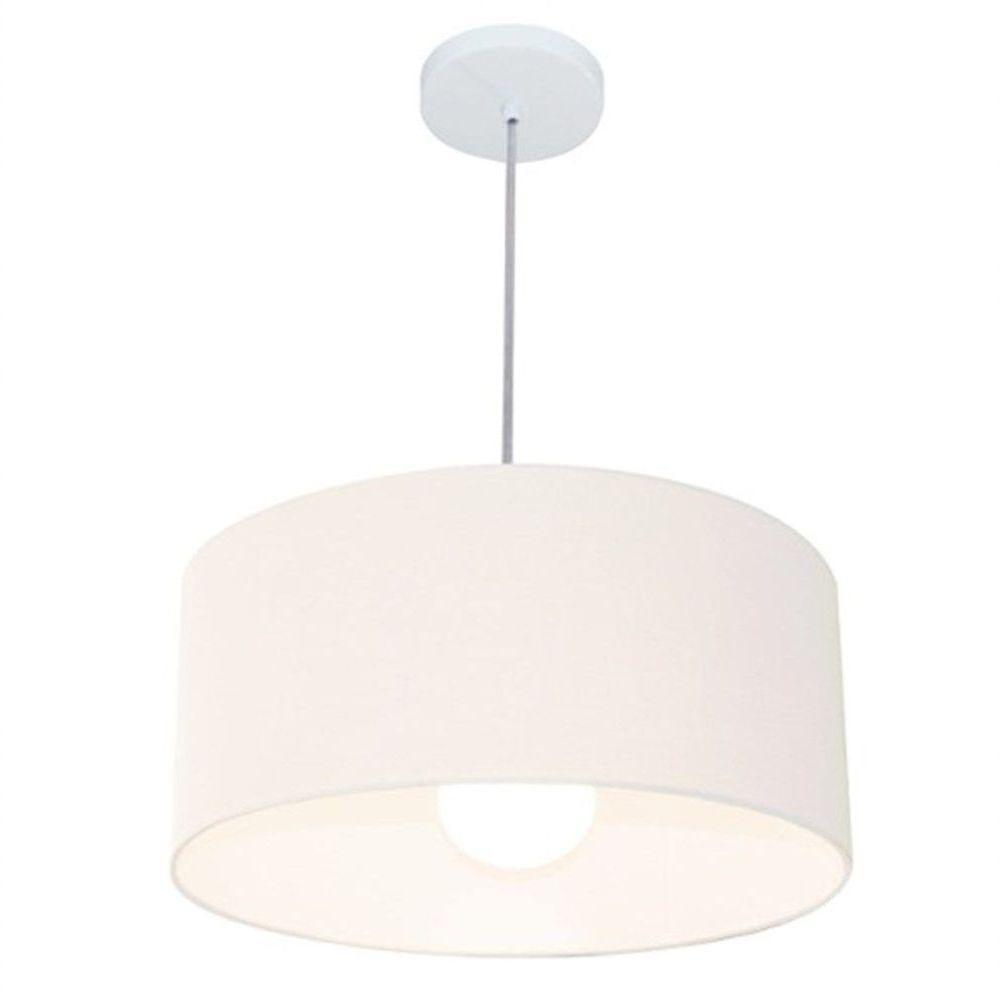 Lustre Pendente Cilíndrico Free Lux Para Mesa De Jantar, Sala, Quarto, Churrasqueira E Balcão. Branca Tam: 50x21cm - 2