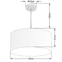 Lustre Pendente Cilíndrico Free Lux Para Mesa De Jantar, Sala, Quarto, Churrasqueira E Balcão. Branca Tam: 50x21cm - 1