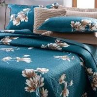 Kit Cobre Leito Colcha Daily Queen 3 Peças Dupla Face Estampado - Floral 60 - 100% Poliéster - 2