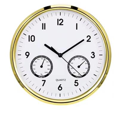 Relogio Termometro Higrometro Parede Cozinha Escritorio Sala Quarto Consultorio Medidor Temperatura Dourado
