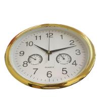 Relogio Termometro Higrometro Parede Cozinha Escritorio Sala Quarto Consultorio Medidor Temperatura Dourado - 2