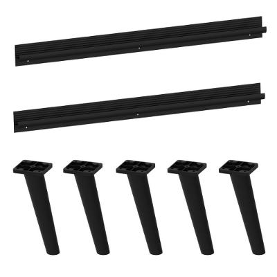 Kit 2 Puxadores Com 5 Pés Palito Retrô Para Balcão Cozinha 120cm Veneza Multimóveis Mp2308 Preto Preto