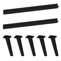Kit 2 Puxadores Com 5 Pés Palito Retrô Para Balcão Cozinha 120cm Veneza Multimóveis Mp2308 Preto Preto - 1