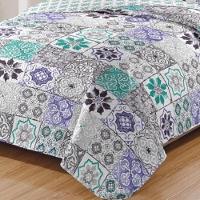 Kit Cobre Leito Colcha Daily Casal 3 Peças Dupla Face Estampado Floral - Floral 26 - 100% Poliéster - 3