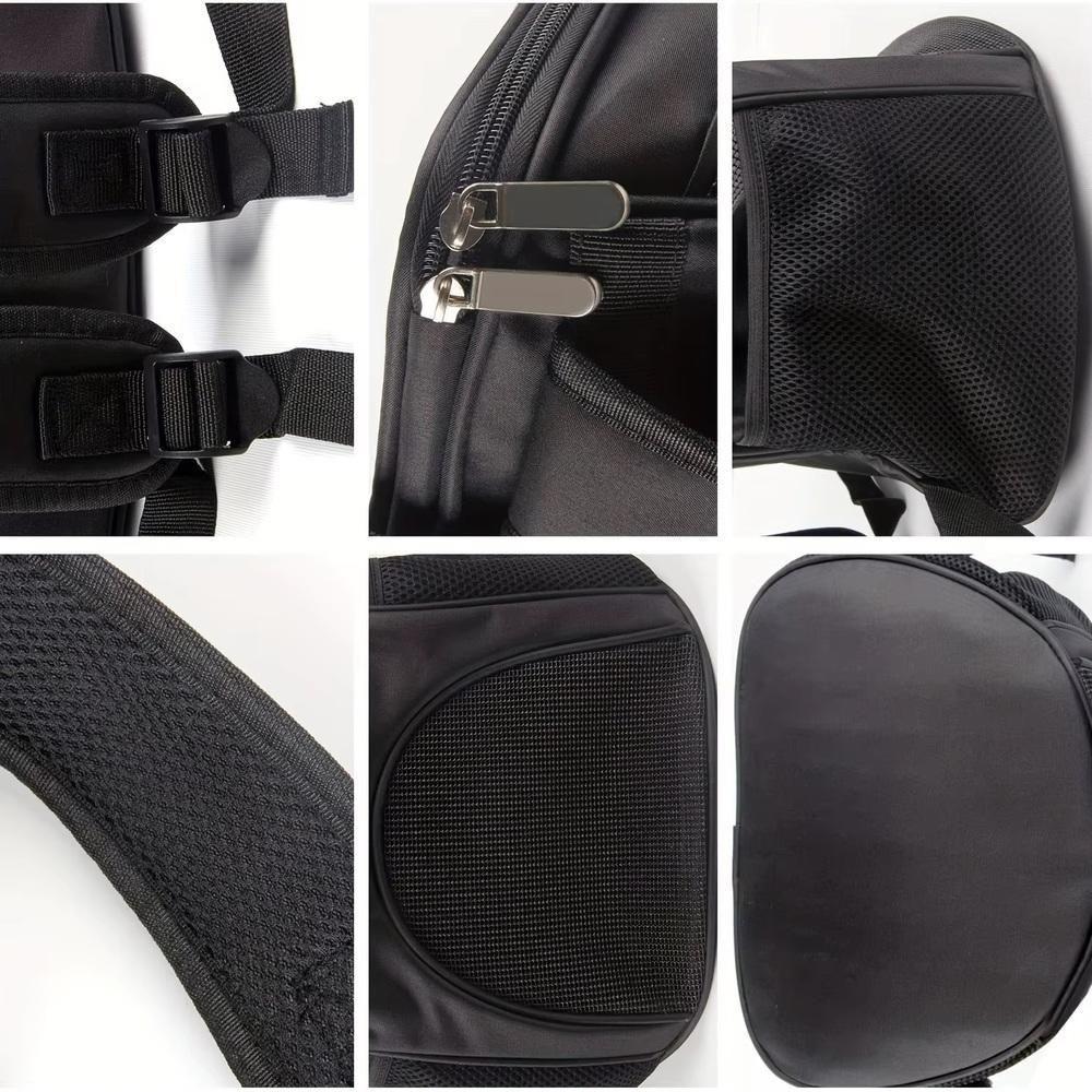 Mochila Pet Bolsa Tranporte Caes Gatos Cachorros Bag Dog Mala Viagem Canguru Multiuso Preta - 6