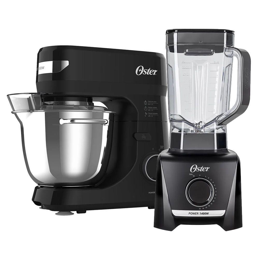 Kit Batedeira Planetária Bowl Inox Iii E Liquidificador 1400 Oster 220V - 1