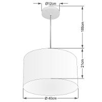 Lustre Pendente Cilíndrico Free Lux Para Mesa De Jantar, Sala, Quarto, Churrasqueira E Balcão. Vermelho Tam: 40x21cm - 2