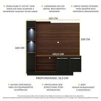 Estante Tv 55" Com 2 Leds E 2 Portas Dallas Multimóveis V3398 Madeirada/Preta Madeirado/Preto - 6