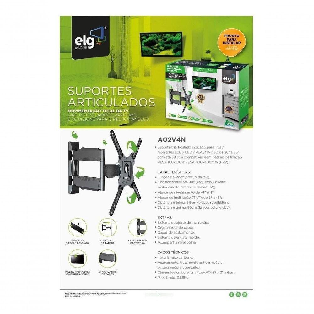 Suporte De Parede Tv Articulado De 26 Até 55 Aquilae - 5