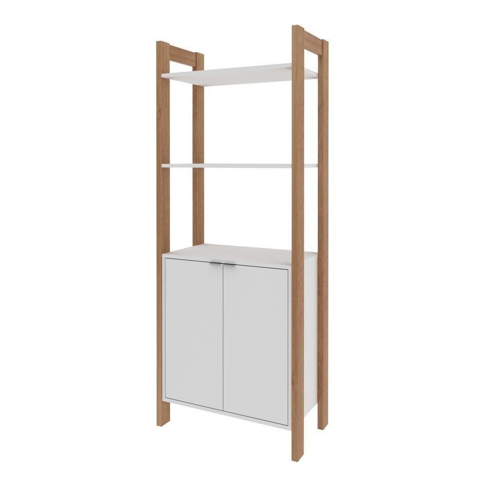 Estante Escritório Multiuso Com 2 Portas Mutimóveis Cr25004 Amêncoa/branca - 2