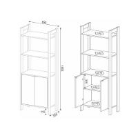 Estante Escritório Multiuso Com 2 Portas Mutimóveis Cr25004 Amêncoa/branca - 3