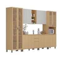 Cozinha Completa 100% Mdf 6 Pçs Aura Luciane Móveis Carvalho/carvalho/cinza Cristal - 2