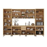 Cozinha Completa 100% Mdf 6 Pçs Aura Luciane Móveis Carvalho/carvalho/cinza Cristal - 3