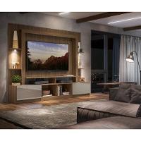 Estante Com Suporte Tv 65" E Leds Berlim Multimóveis V3384 Madeirada/lacca Fumê Madeirado/lacca Fumê