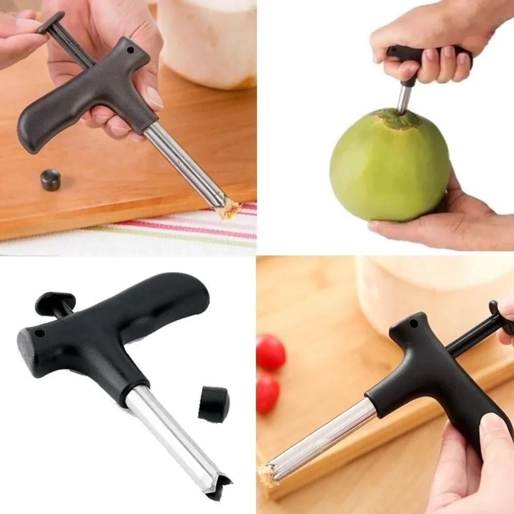 Abridor Coco Com Furador Profissional Inox Manual Fura Tudo Multiuso Bar Barraca - 6