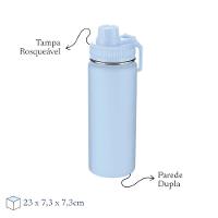 Garrafa Com Alça E Bico 570ml Parede Dupla Azul Ciano - 2